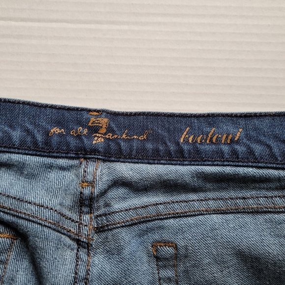 Boot cut jeans 7 For All Mankind 7FAM distressed stretch denim pants low rise 29 - Picture 11 of 16